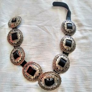 Brighton leather & sunflower medallion Concho Belt